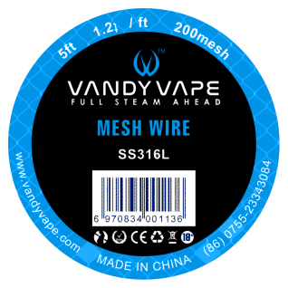 Vandy Vape SS316 Mesh 200 Wire It's Not Smoke, It's Just Vapour Vandy Vape SS316 Mesh 200 Wire It's Not Smoke, It's Just Vapour