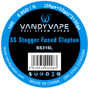VandyVape SS316 Staggered Fused Clapton Wire 10ft Wire Spool